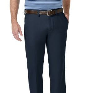 Haggar Cool 18 Pro Men's Navy Slacks, Gabardine,